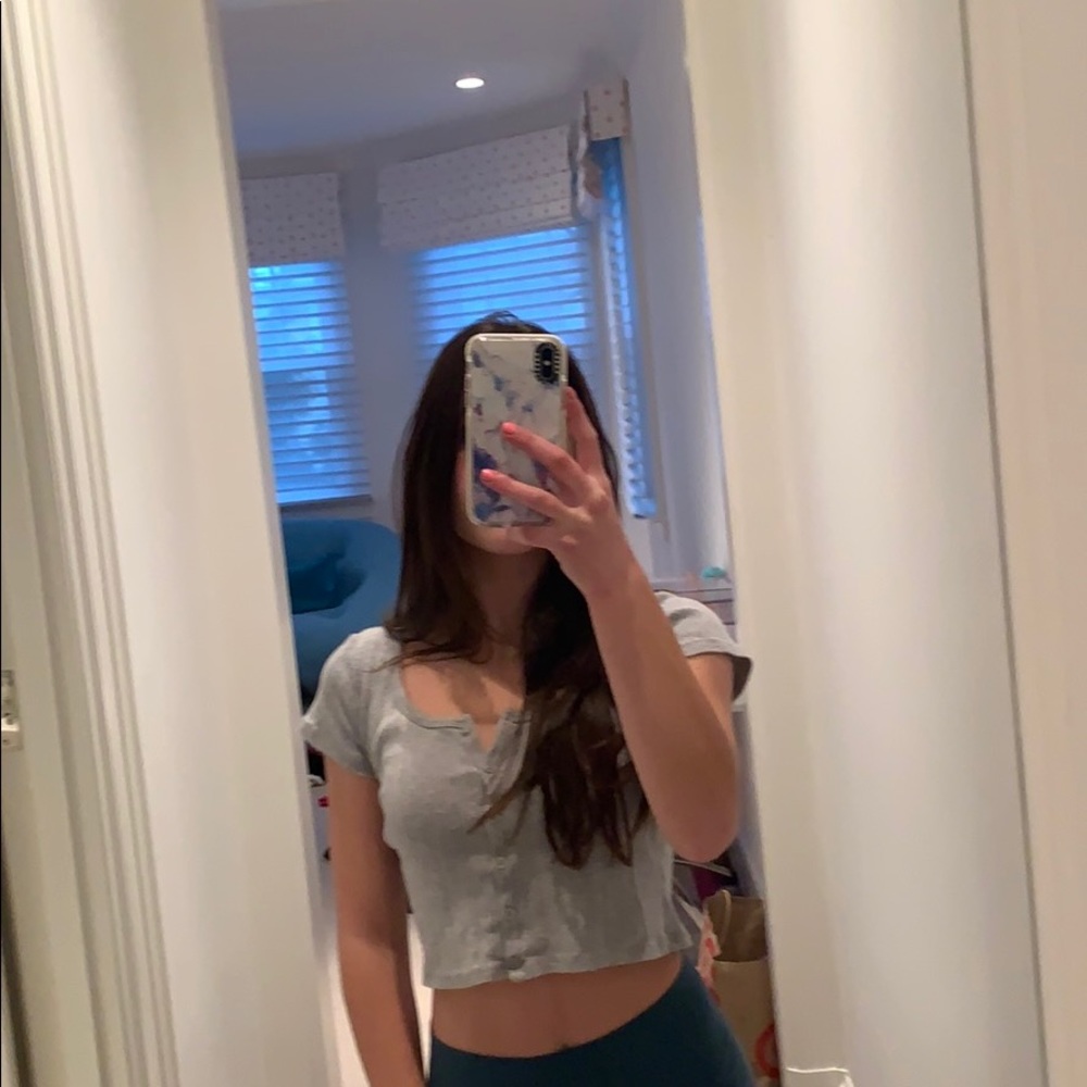 Grey crop top from Brandy Melville